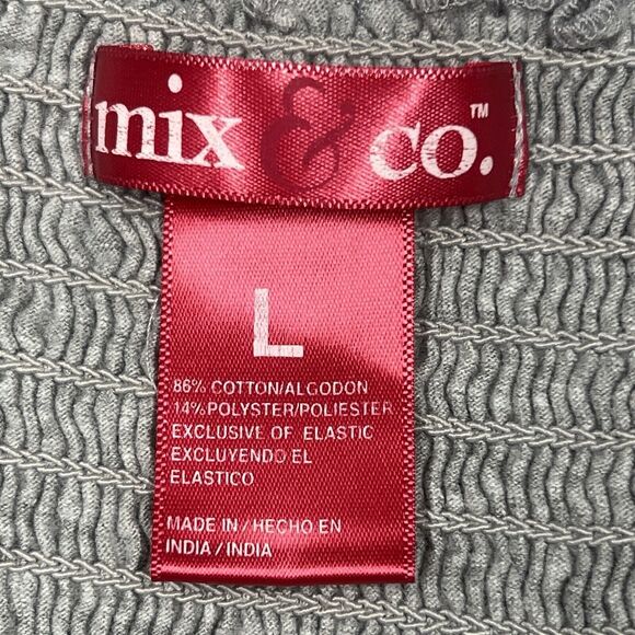 Mix &‎ co. Babydoll Tank Top Womens Gray Large Elastic Back Pleated Sleeveless - Picture 6 of 9